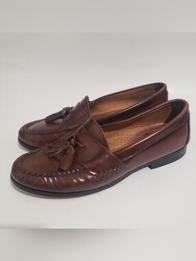 Johnston & Murphy Men’s 10M Brown Leather Tassel Loafers Moc Toe Dress Shoes